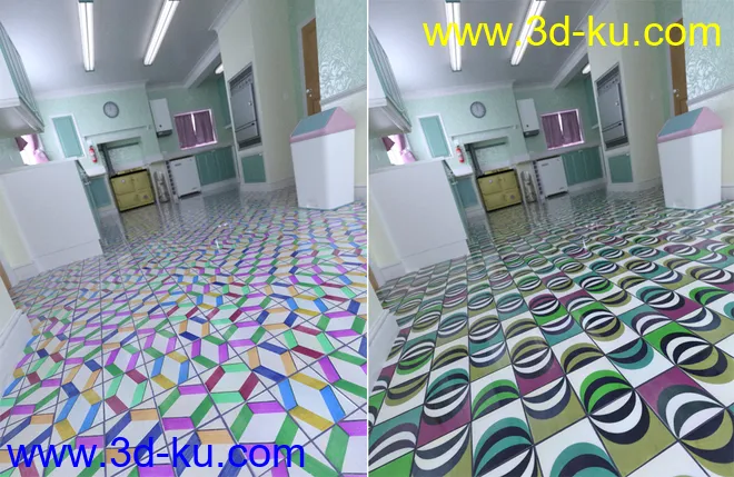 Patchwork Chic Floor Tile Iray Shaders模型的图片8