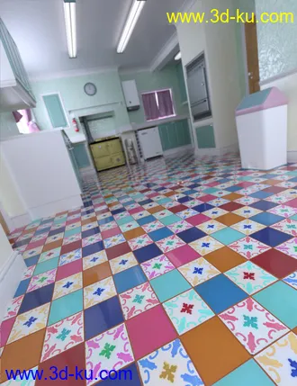 3D打印模型Patchwork Chic Floor Tile Iray Shaders的图片