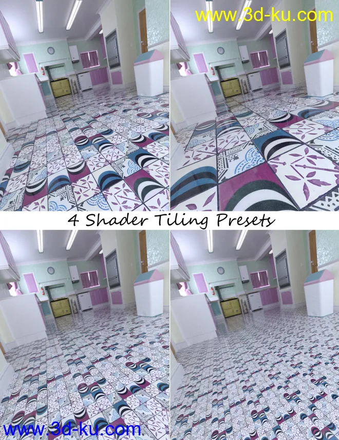 Patchwork Chic Floor Tile Iray Shaders模型的图片10