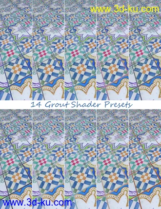 3D打印模型Patchwork Chic Floor Tile Iray Shaders的图片