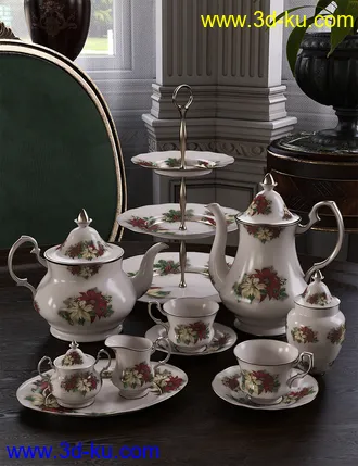 3D打印模型Patterns for Vintage Tea Service Iray的图片