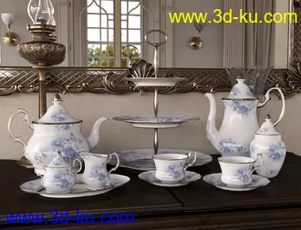 3D打印模型Patterns for Vintage Tea Service Iray的图片