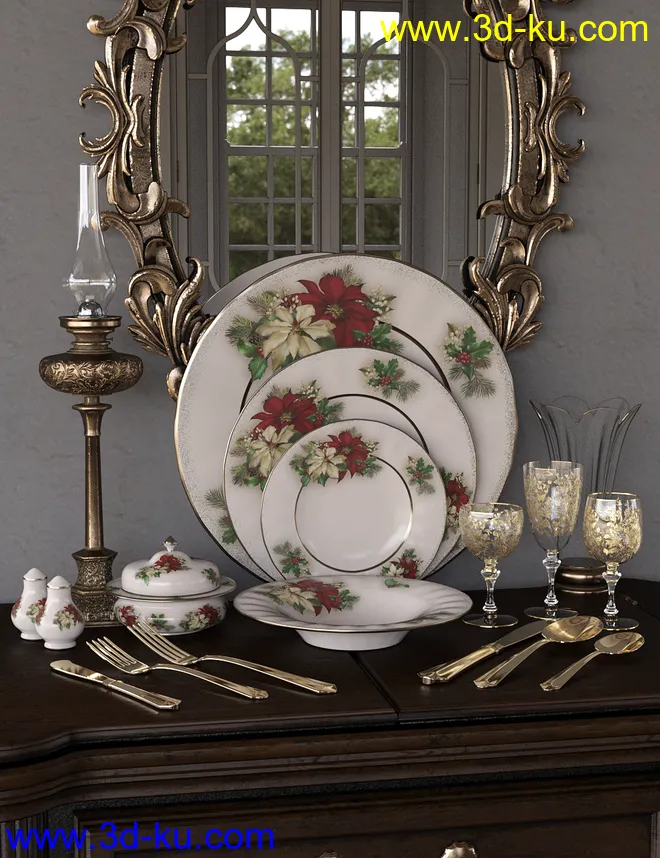 Patterns Vintage China 1 Iray模型的图片1