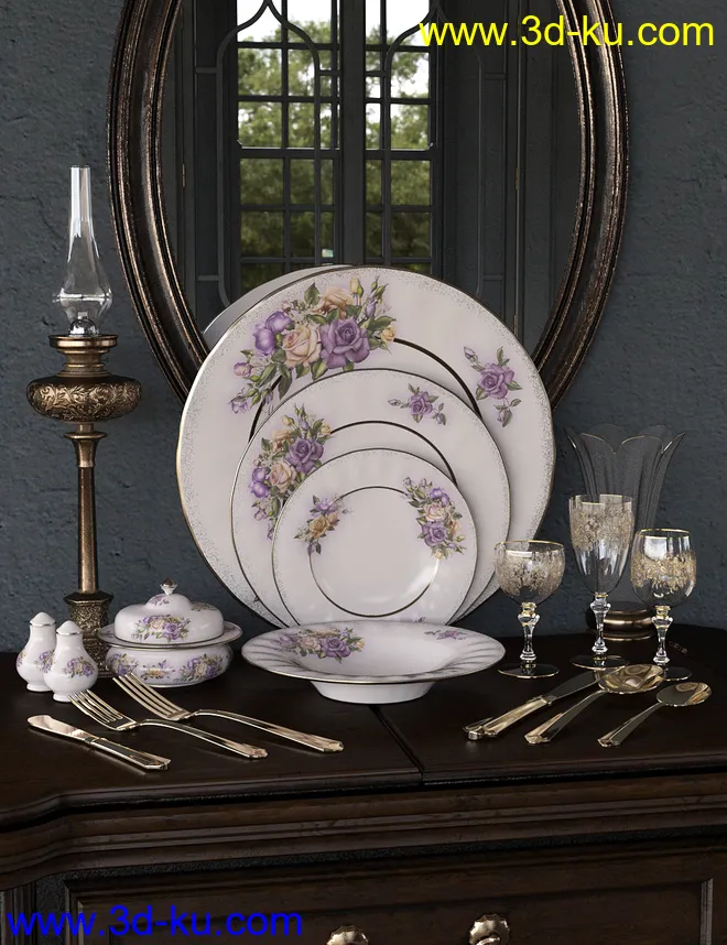 Patterns Vintage China 1 Iray模型的图片3