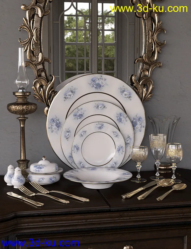 Patterns Vintage China 1 Iray模型的图片5