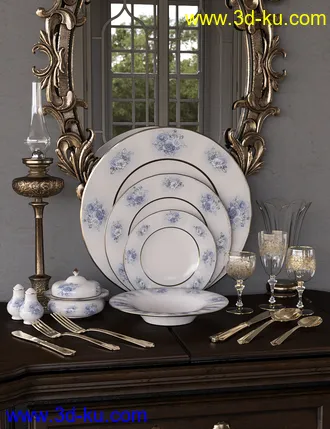 3D打印模型Patterns Vintage China 1 Iray的图片