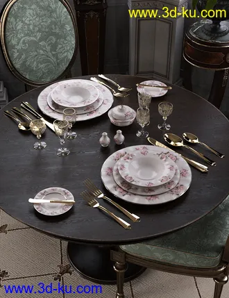 3D打印模型Patterns Vintage China 1 Iray的图片