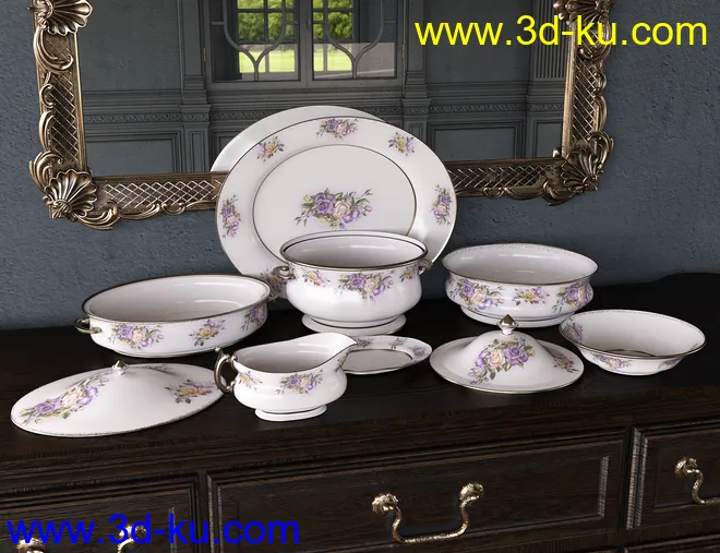 Patterns Vintage China 2 Iray模型的图片4