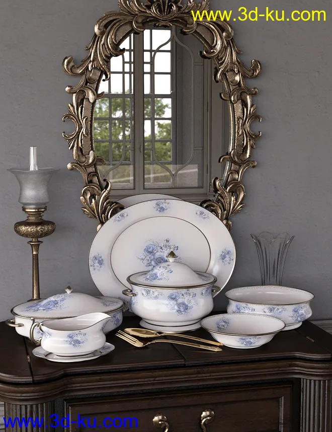 Patterns Vintage China 2 Iray模型的图片5