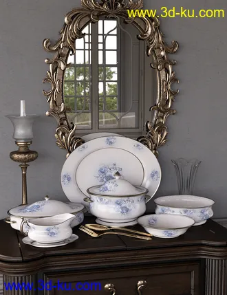 3D打印模型Patterns Vintage China 2 Iray的图片