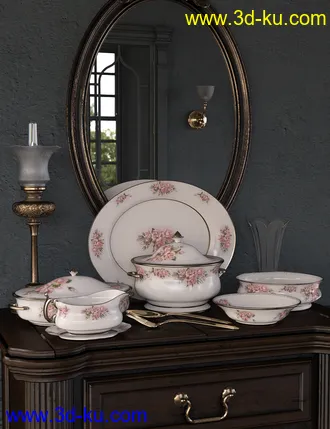 3D打印模型Patterns Vintage China 2 Iray的图片