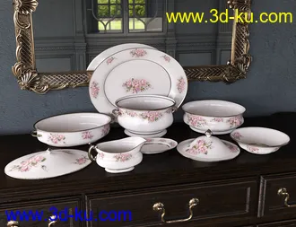 3D打印模型Patterns Vintage China 2 Iray的图片