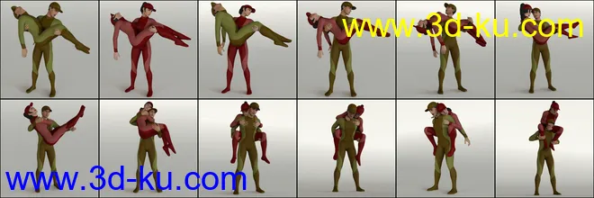 People Carrying People - 25 Pose Pairs (Genesis 8)模型的图片2