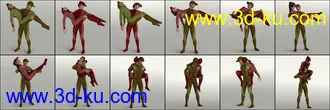 3D打印模型People Carrying People - 25 Pose Pairs (Genesis 8)的图片