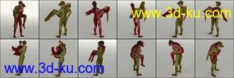 3D打印模型People Carrying People - 25 Pose Pairs (Genesis 8)的图片