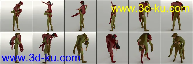 People Carrying People - 25 Pose Pairs (Genesis 8)模型的图片5