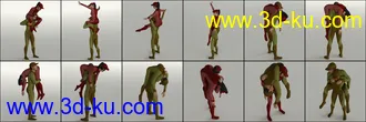 3D打印模型People Carrying People - 25 Pose Pairs (Genesis 8)的图片