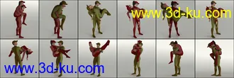 3D打印模型People Carrying People - 25 Pose Pairs (Genesis 8)的图片