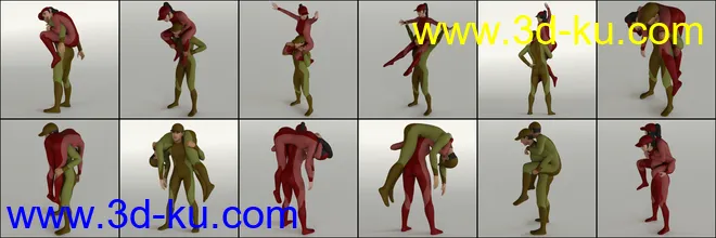 People Carrying People - 25 Pose Pairs (Genesis 8)模型的图片7