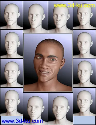 3D打印模型People of Earth - Faces of Africa Genesis 8 Male的图片