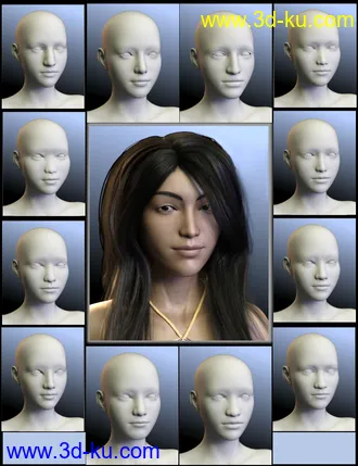 3D打印模型People of the Earth - Faces of Asia for Genesis 8 Female的图片