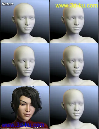 3D打印模型People of the Earth - Faces of Asia for Genesis 8 Female的图片
