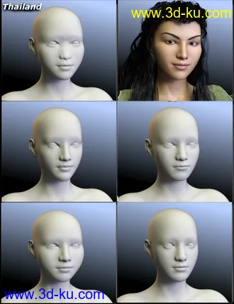 3D打印模型People of the Earth - Faces of Asia for Genesis 8 Female的图片