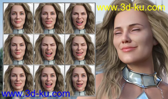 Perfect Goddess - Expressions for Genesis 8 Female and Ellithia 8模型的图片3