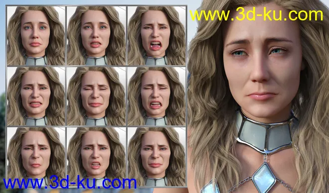 Perfect Goddess - Expressions for Genesis 8 Female and Ellithia 8模型的图片4