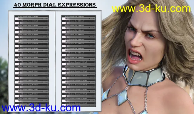 Perfect Goddess - Expressions for Genesis 8 Female and Ellithia 8模型的图片7