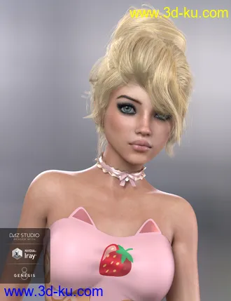 3D打印模型Pina Hair for Genesis 3 and 8 Female(s)的图片