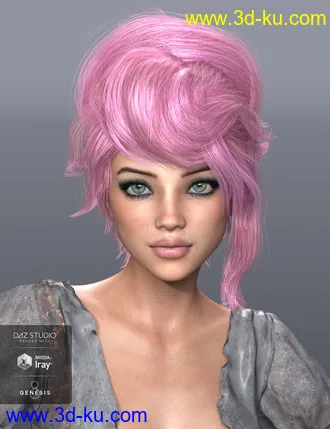 3D打印模型Pina Hair for Genesis 3 and 8 Female(s)的图片