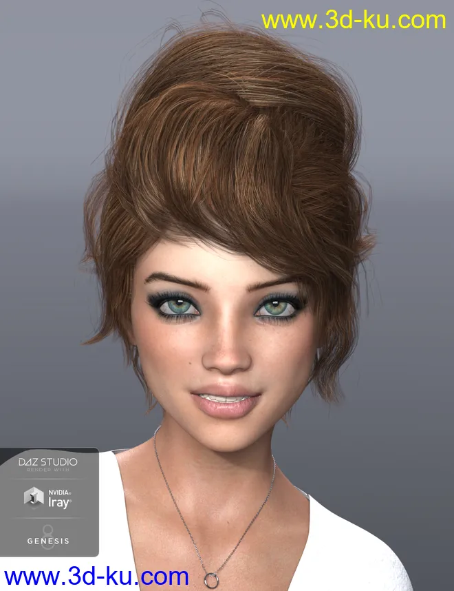 Pina Hair for Genesis 3 and 8 Female(s)模型的图片4