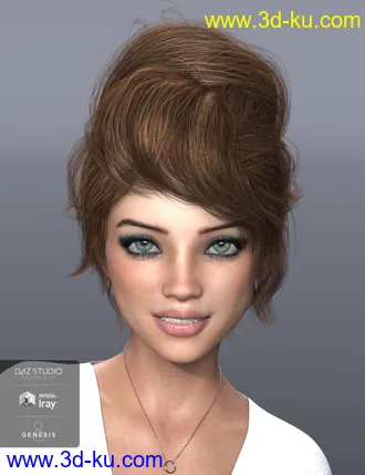 3D打印模型Pina Hair for Genesis 3 and 8 Female(s)的图片