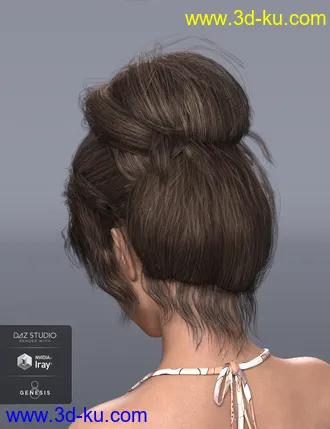 3D打印模型Pina Hair for Genesis 3 and 8 Female(s)的图片