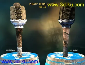 3D打印模型Pirate Hook and Leg for Genesis 8 Male(s)的图片