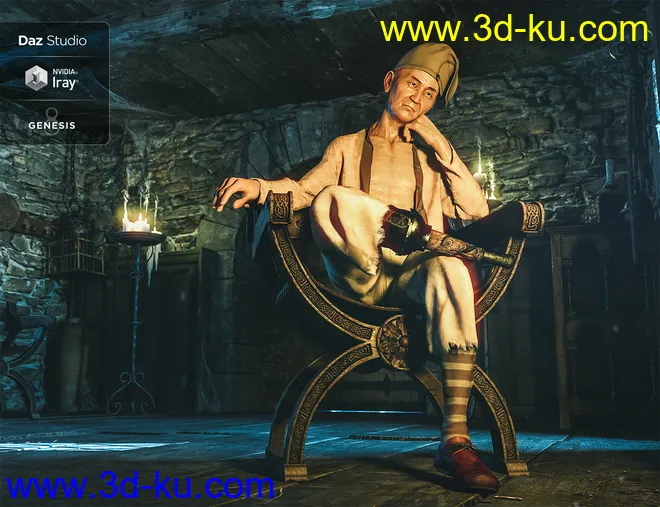 Pirate Hook and Leg for Genesis 8 Male(s)模型的图片6