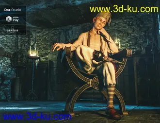 3D打印模型Pirate Hook and Leg for Genesis 8 Male(s)的图片