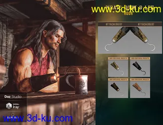 3D打印模型Pirate Hook and Leg for Genesis 8 Male(s)的图片