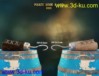 3D打印模型Pirate Hook and Leg for Genesis 8 Male(s)的图片