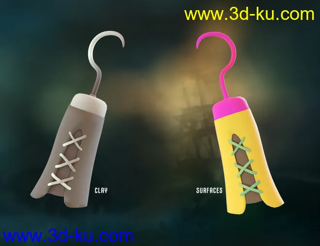 Pirate Hook and Leg for Genesis 8 Male(s)模型的图片12