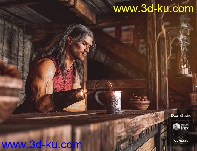 Pirate Hook and Leg for Genesis 8 Male(s)模型的图片13