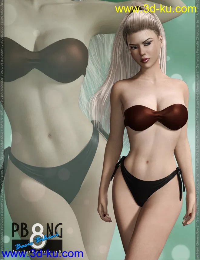 Pretty Base NG 8 Basic Bikini for Genesis 8 Female(s)模型的图片1