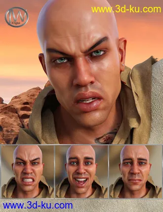 3D打印模型Priest of the Sun Expressions for Genesis 8 Male and Ashan 8的图片