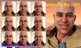 3D打印模型Priest of the Sun Expressions for Genesis 8 Male and Ashan 8的图片