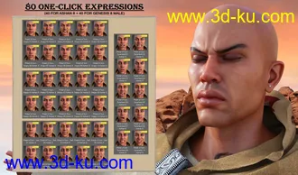 3D打印模型Priest of the Sun Expressions for Genesis 8 Male and Ashan 8的图片