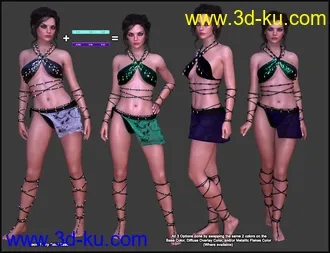 Primal Thunder - dForce Primal Scream Outfit Textures模型的图片32