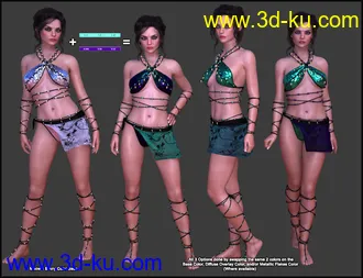 Primal Thunder - dForce Primal Scream Outfit Textures模型的图片33