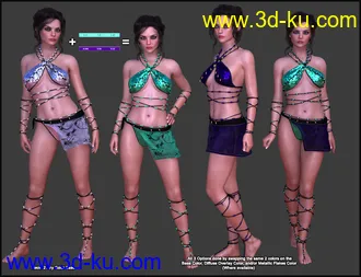 Primal Thunder - dForce Primal Scream Outfit Textures模型的图片34