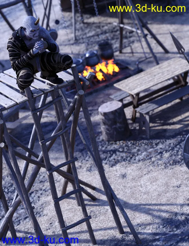 Primitive Medieval Campsite模型的图片2